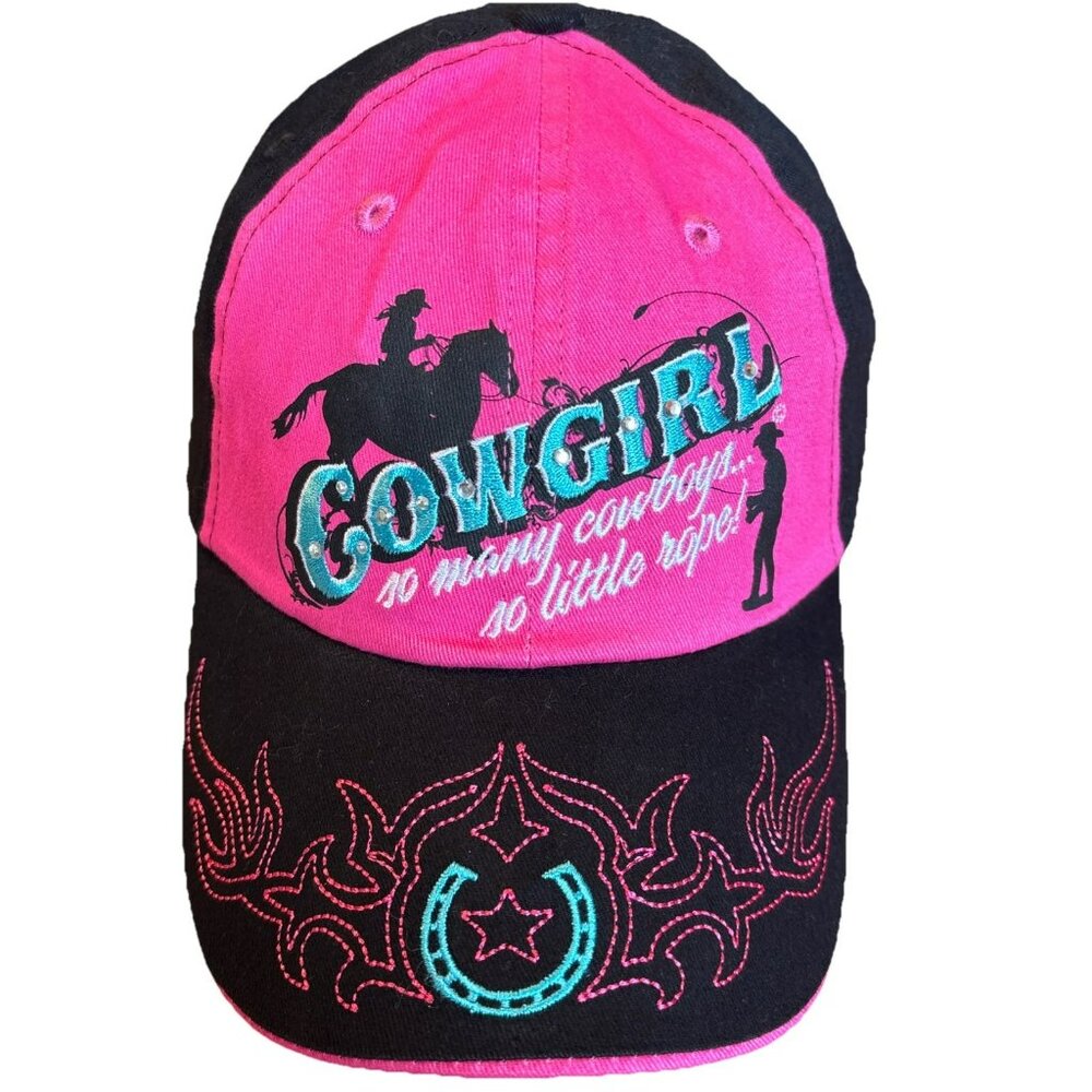 So Many Cowboys, So Little Rope Cowgirl Ballcap Hat One Size Strap Back NWT